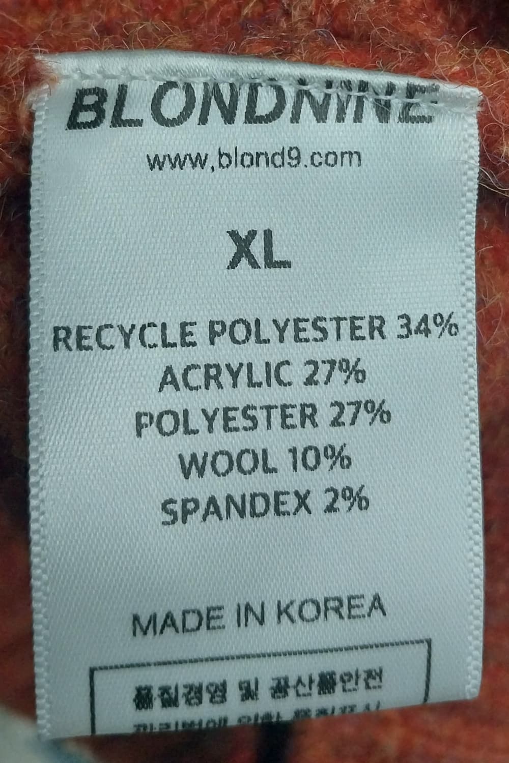 블론드나인 오렌지 브러쉬 니트 XL 상품이미지4