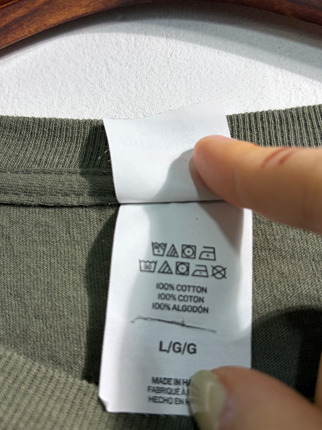 만원샵) 빈티지 카키 반팔티 L C304 상품이미지8