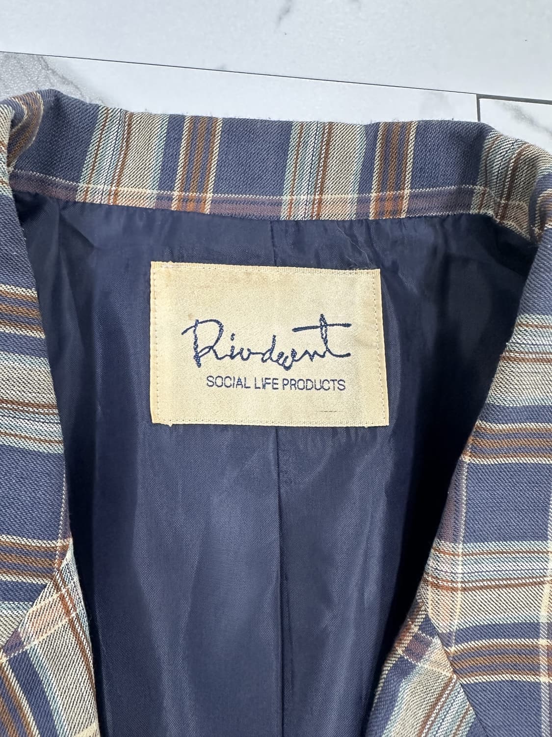 일본 빈티지 체크 투버튼 블레이저 상품이미지3