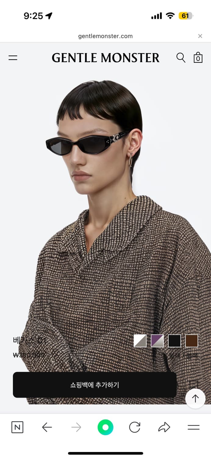 젠틀몬스터 선글라스 베가스 블랙 상품이미지2