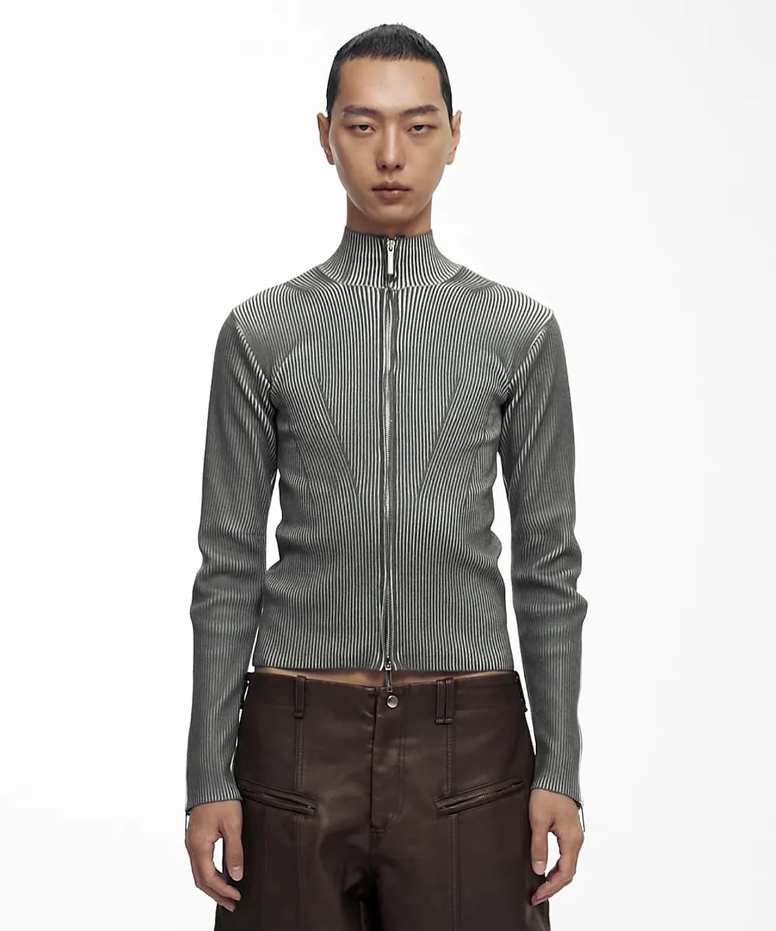 나체 니트 집업 SMUDGE KNIT ZIP-UP  상품이미지1