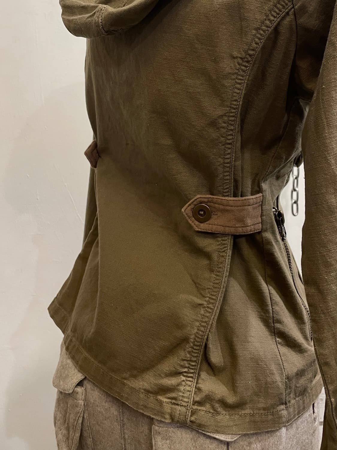 back number 브라운 포켓 후드 자켓 y2k 밀리터리 상품이미지3