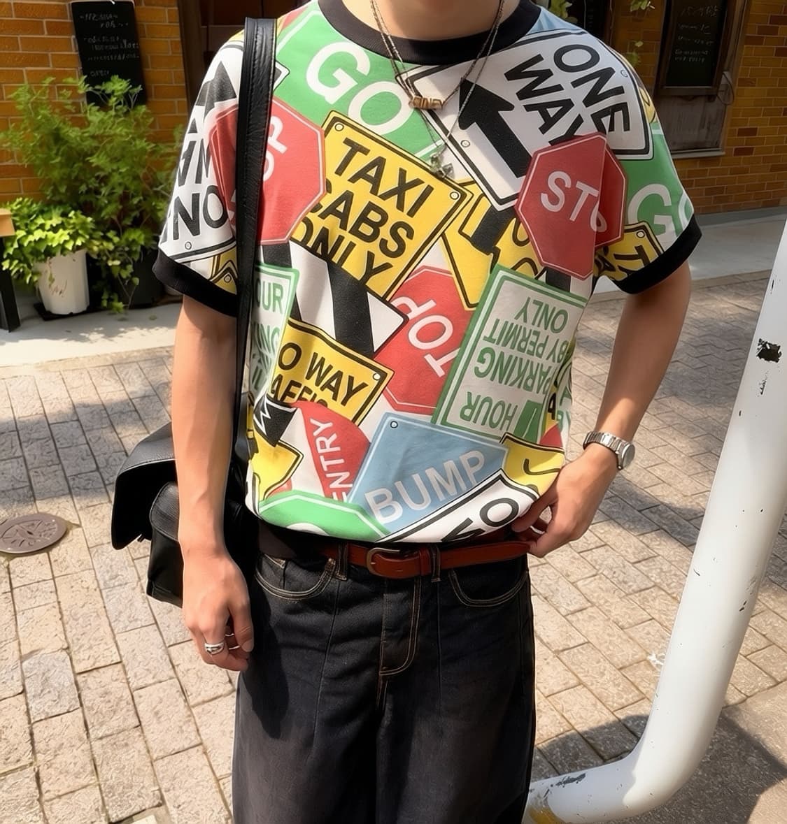 Jeremy scott 제레미스캇 트래픽사인 반팔 티셔츠 상품이미지1