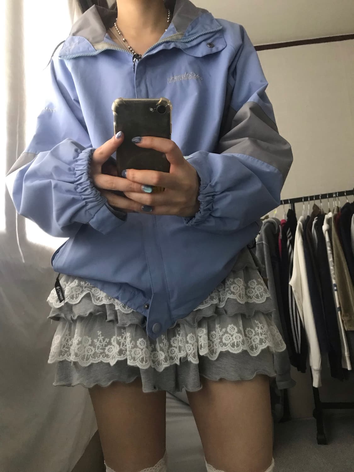 콜롬비아 연하늘 바람막이 상품이미지8