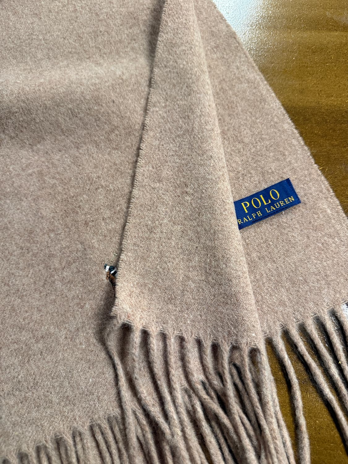 폴로 랄프로렌 2000년대 초반 포니 자수 클래식 울 머플러 베이지 상품이미지3