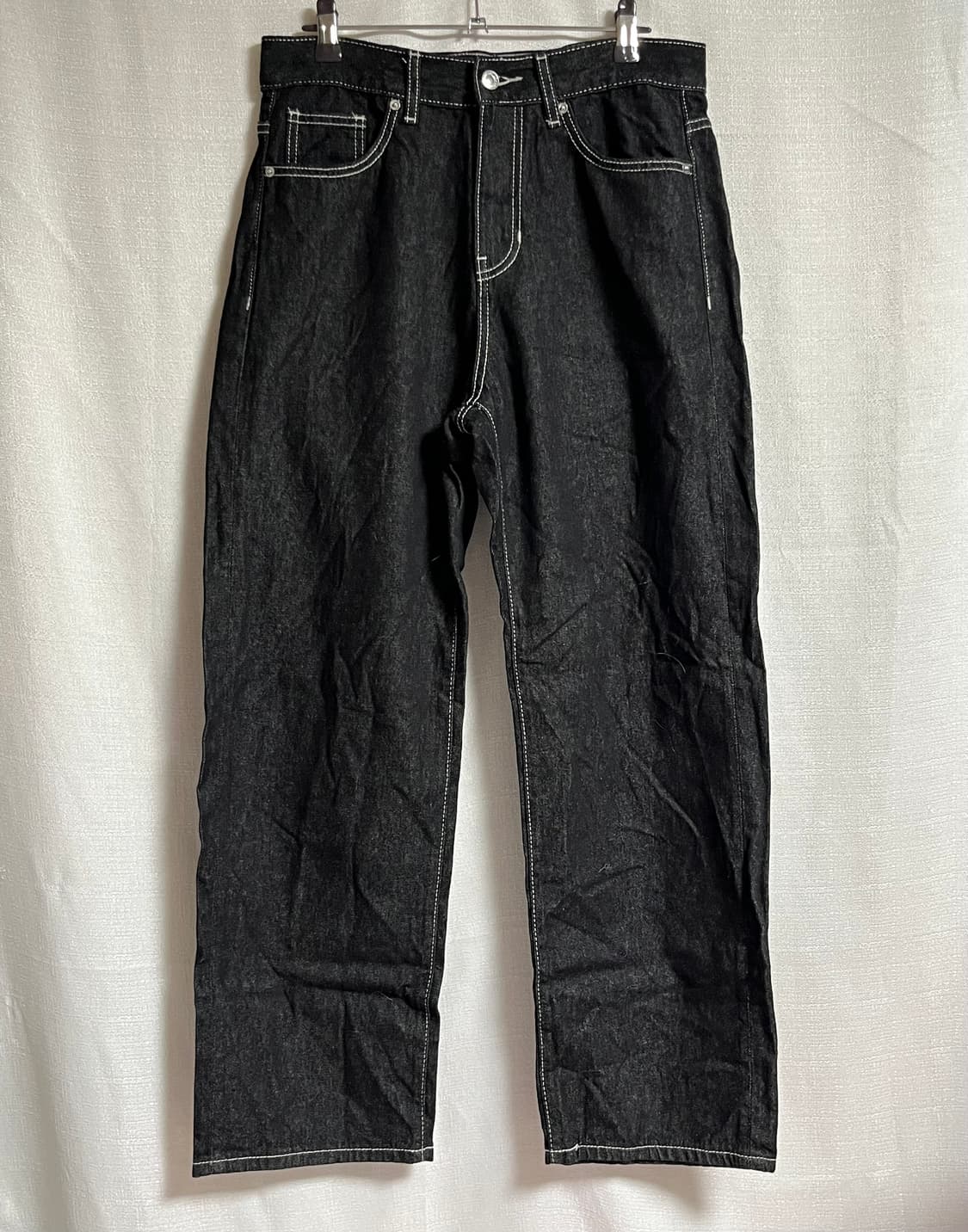에잇세컨즈 흑청 생지 화이트스티치 데님팬츠 청바지 30 상품이미지1
