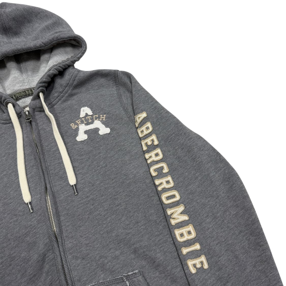 아베크롬비 빈티지 딱붙핏 스펠로고 Y2K 후드집업 자켓 그레이 L 상품이미지2