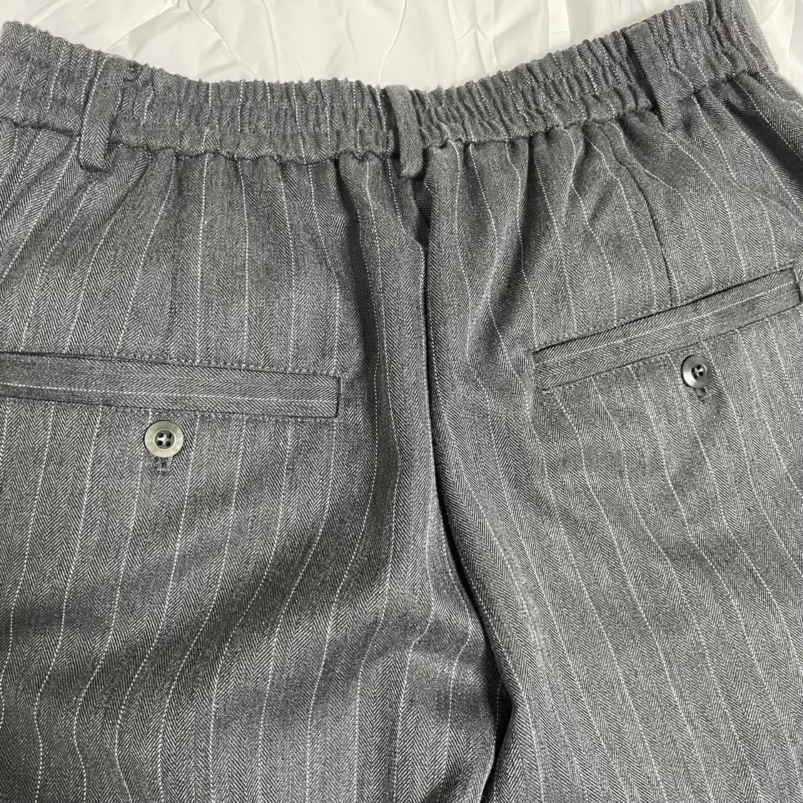 노운 wide tapered pants (stripe charcoal) 상품이미지4