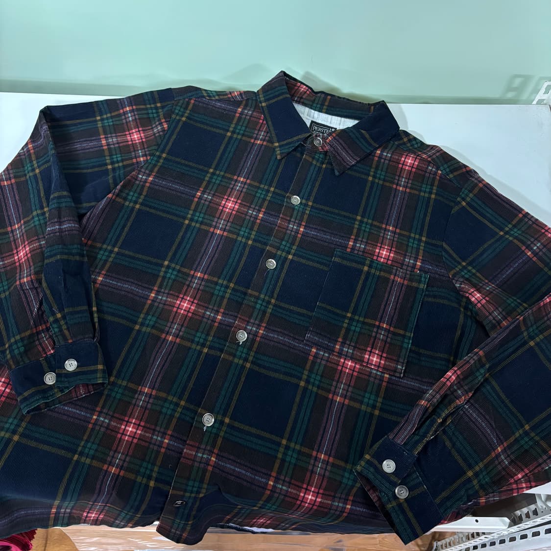 2XL 퍼스텝 체크 코듀로이셔츠 상품이미지1