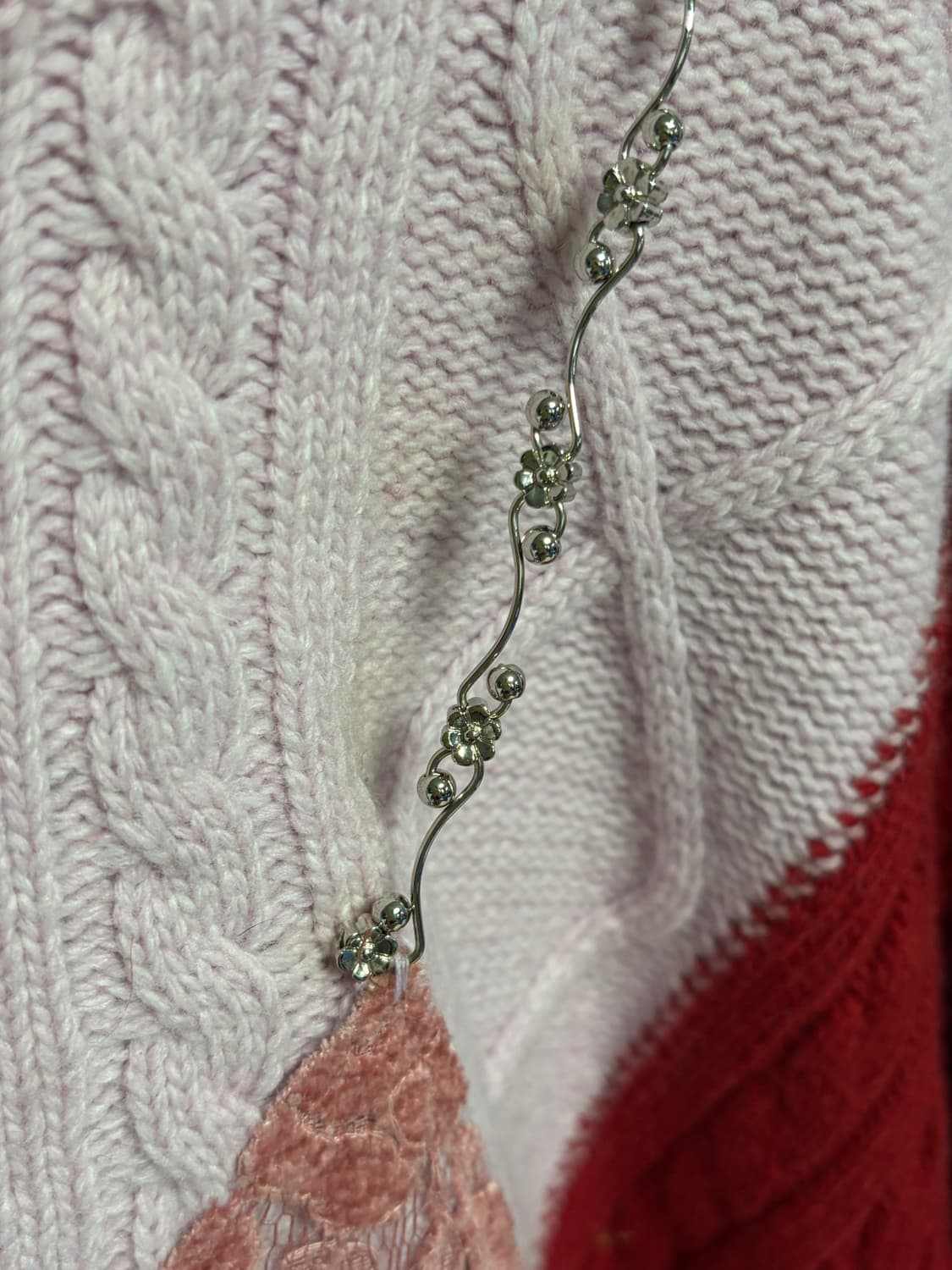 앤더슨벨 레이스 란제리 보이프렌드핏 니트 atb1183w(PINK) 상품이미지8