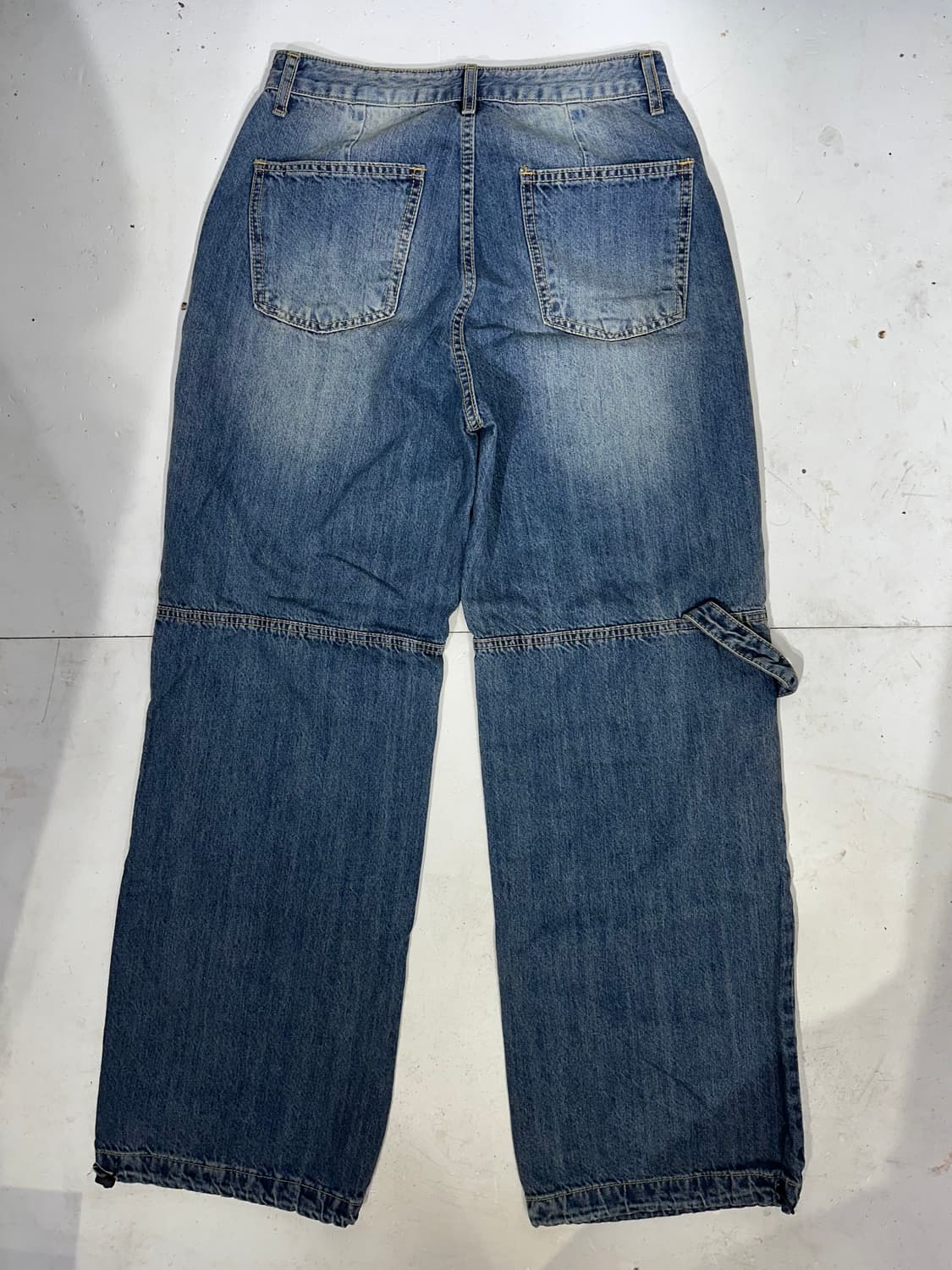 일본 빈티지 중청 카펜터 워싱 와이드 데님 팬츠 청바지 M  상품이미지5