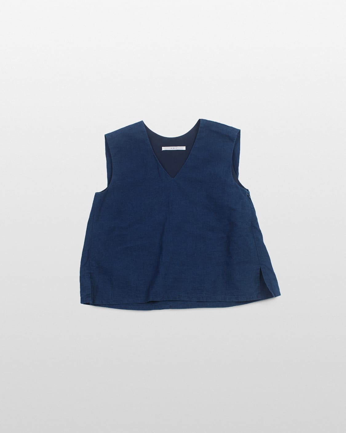 KBF  Indigo Linen Short Vest 상품이미지1