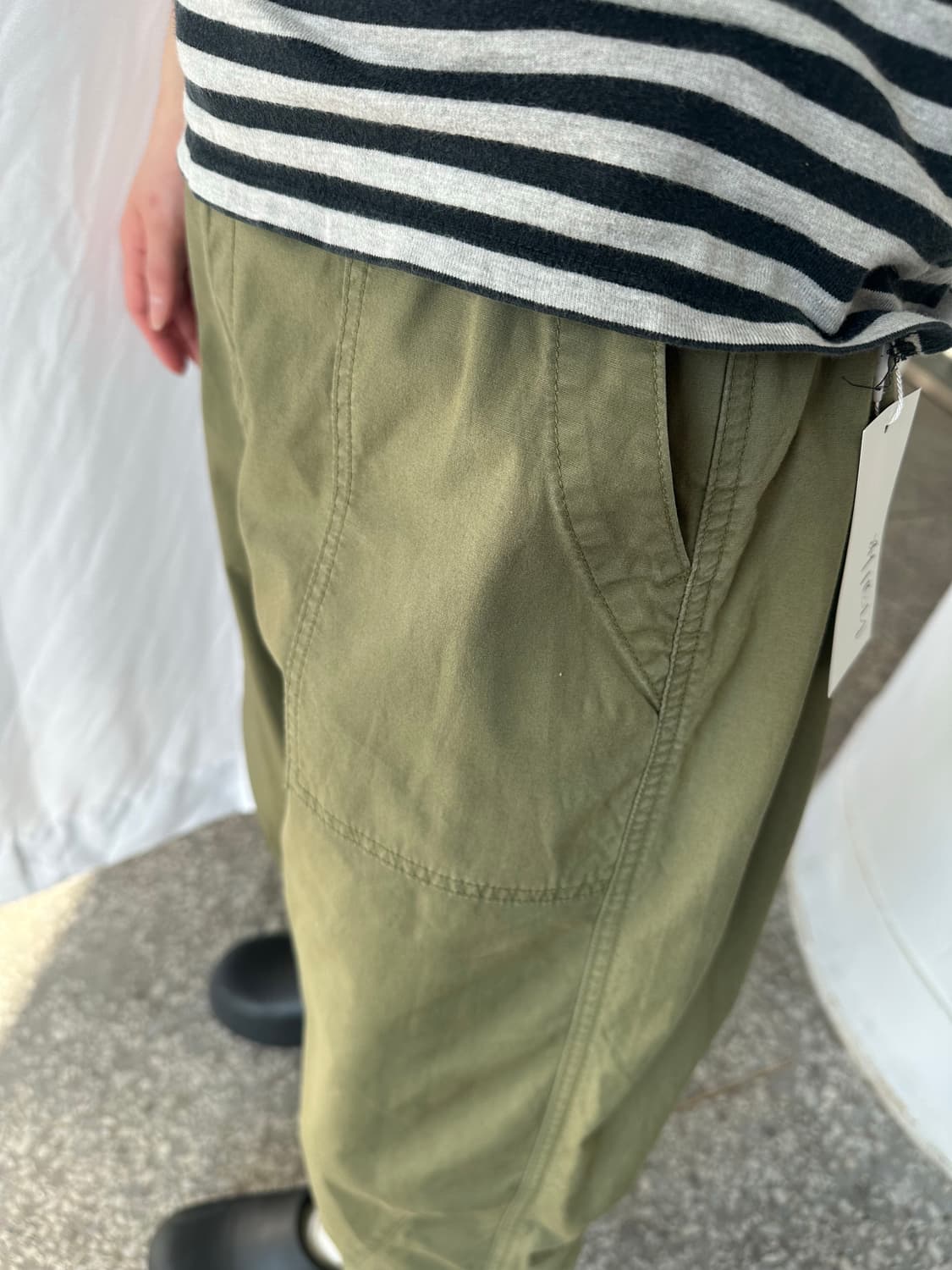 카키 코튼 팬츠 상품이미지4