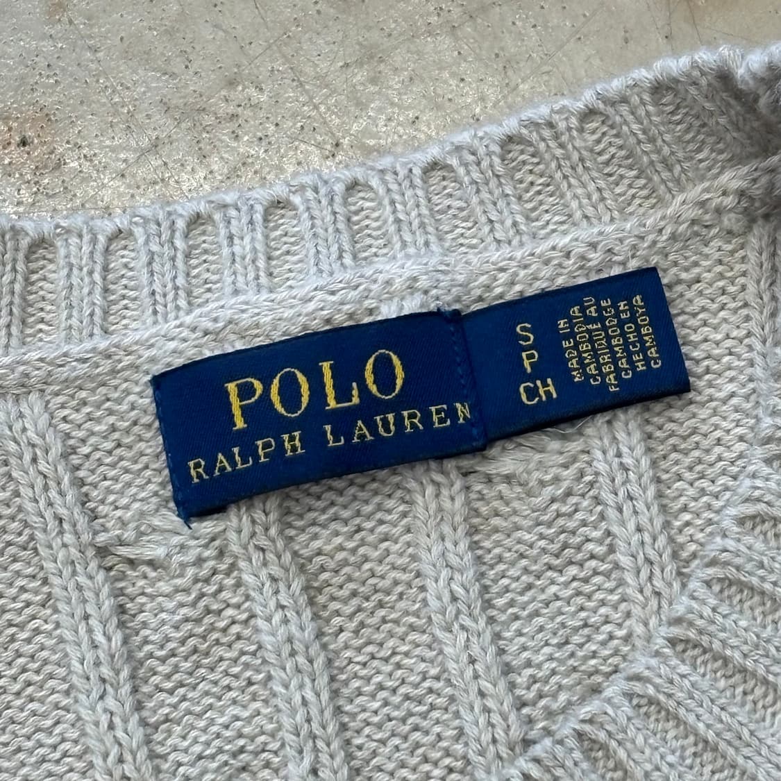 S 폴로랄프로렌 여성용 아이보리 반팔 니트 상품이미지4