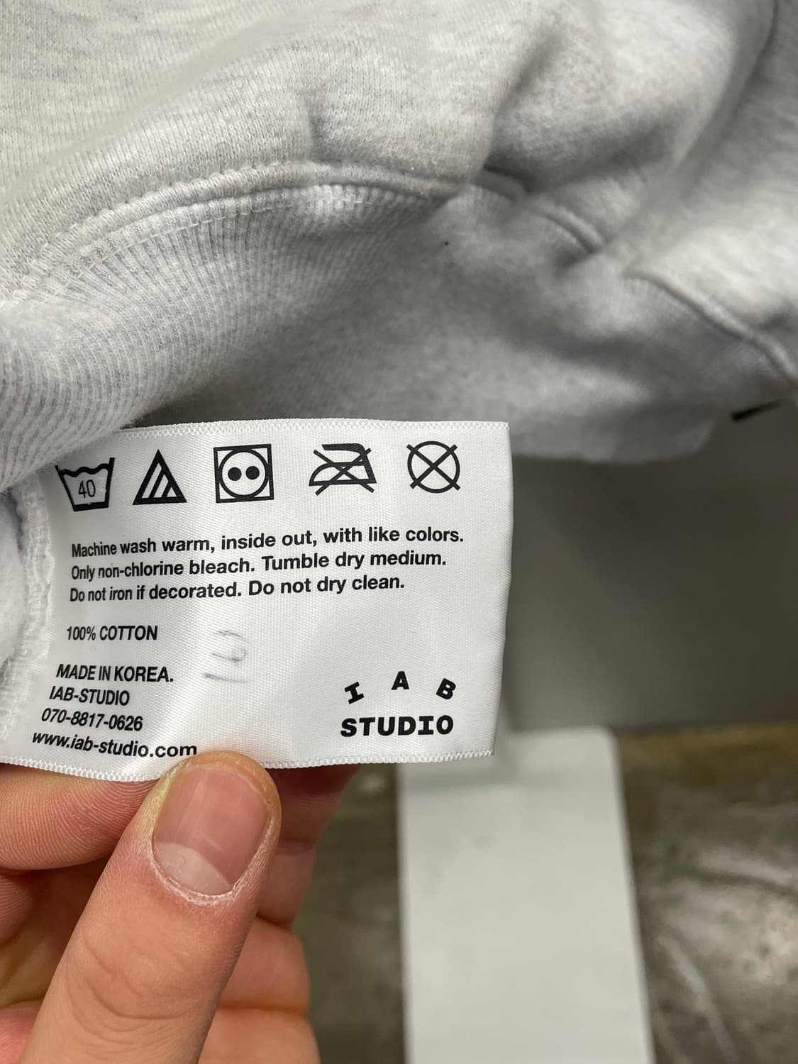 IAB 아이앱스튜디오 후드 라이트 그레이 M 상품이미지4