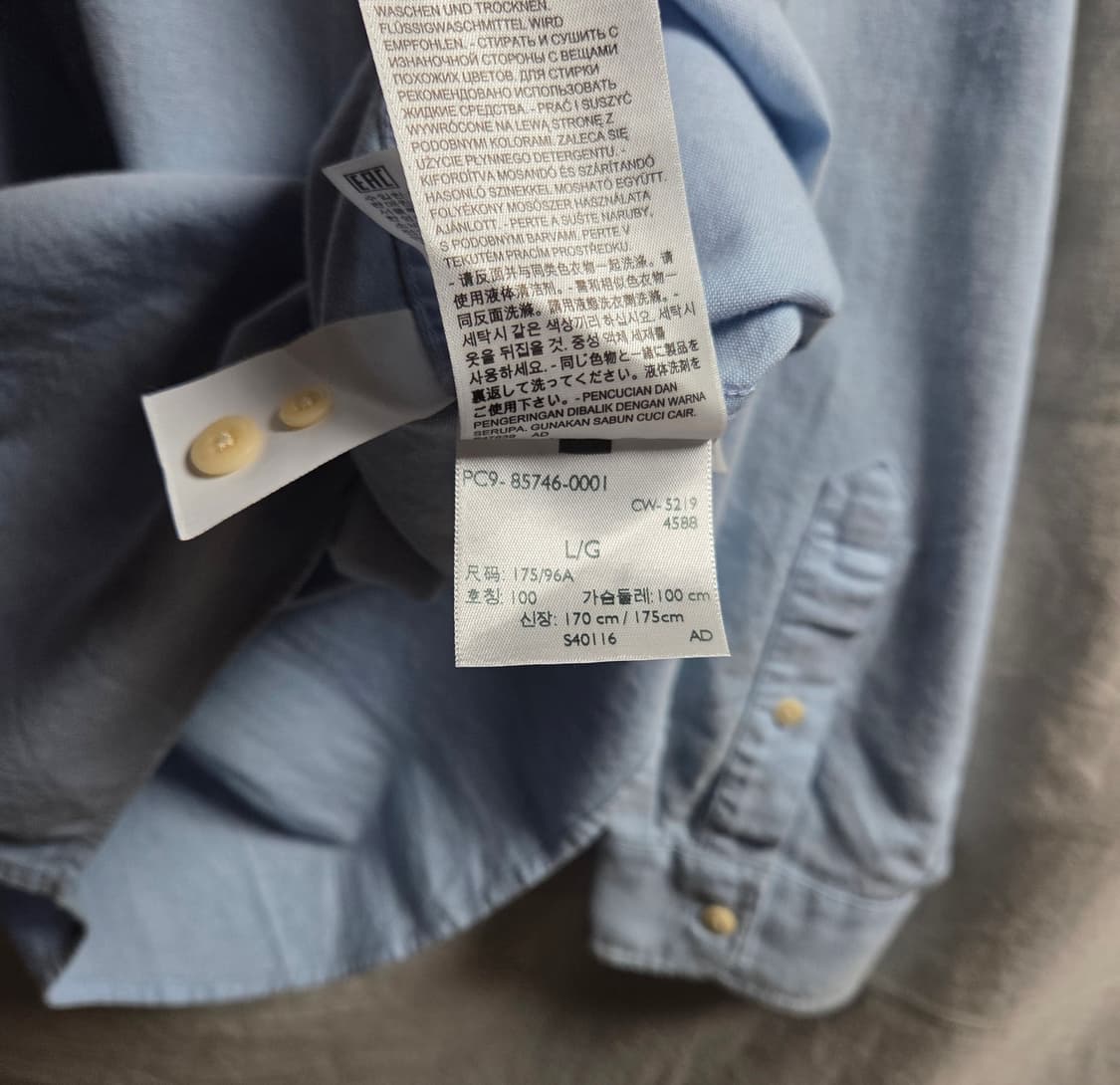 리바이스 원포켓 셔츠 하늘색 L 상품이미지7