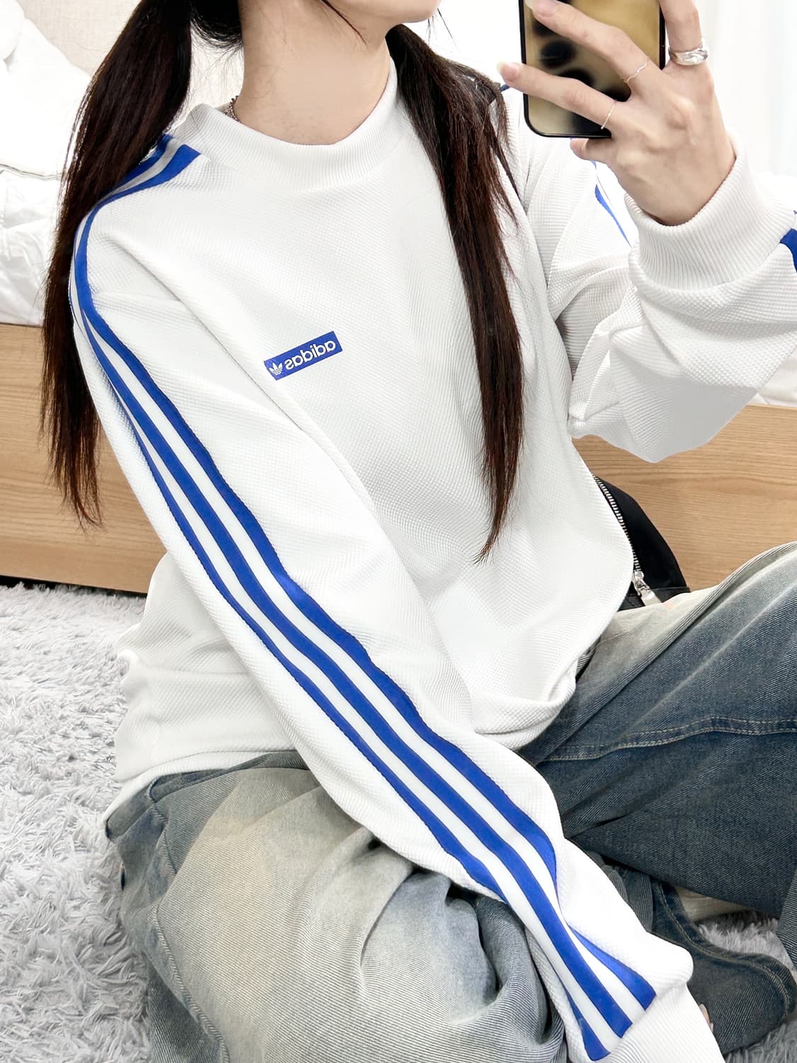 아디다스 JAPAN 포카리 삼선 와플 맨투맨 상품이미지3