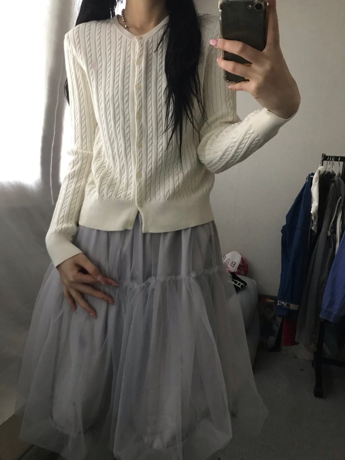 폴로 아이보리 케이블 가디건 상품이미지4