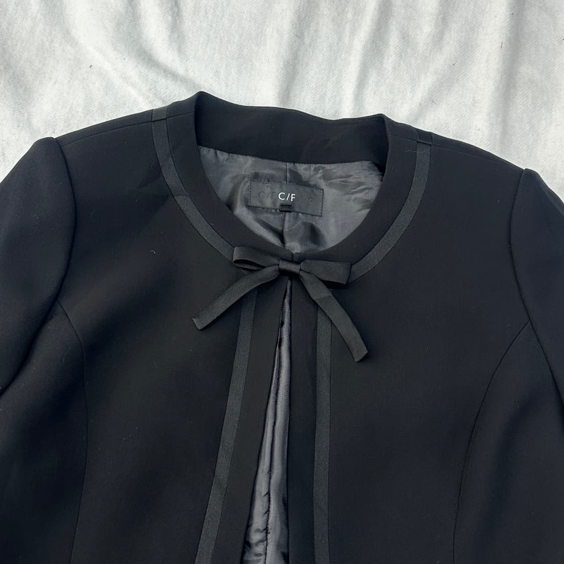 C/F C/F C/F 블랙 리본 포인트 정장 자켓 지뢰계 고스로리  상품이미지4