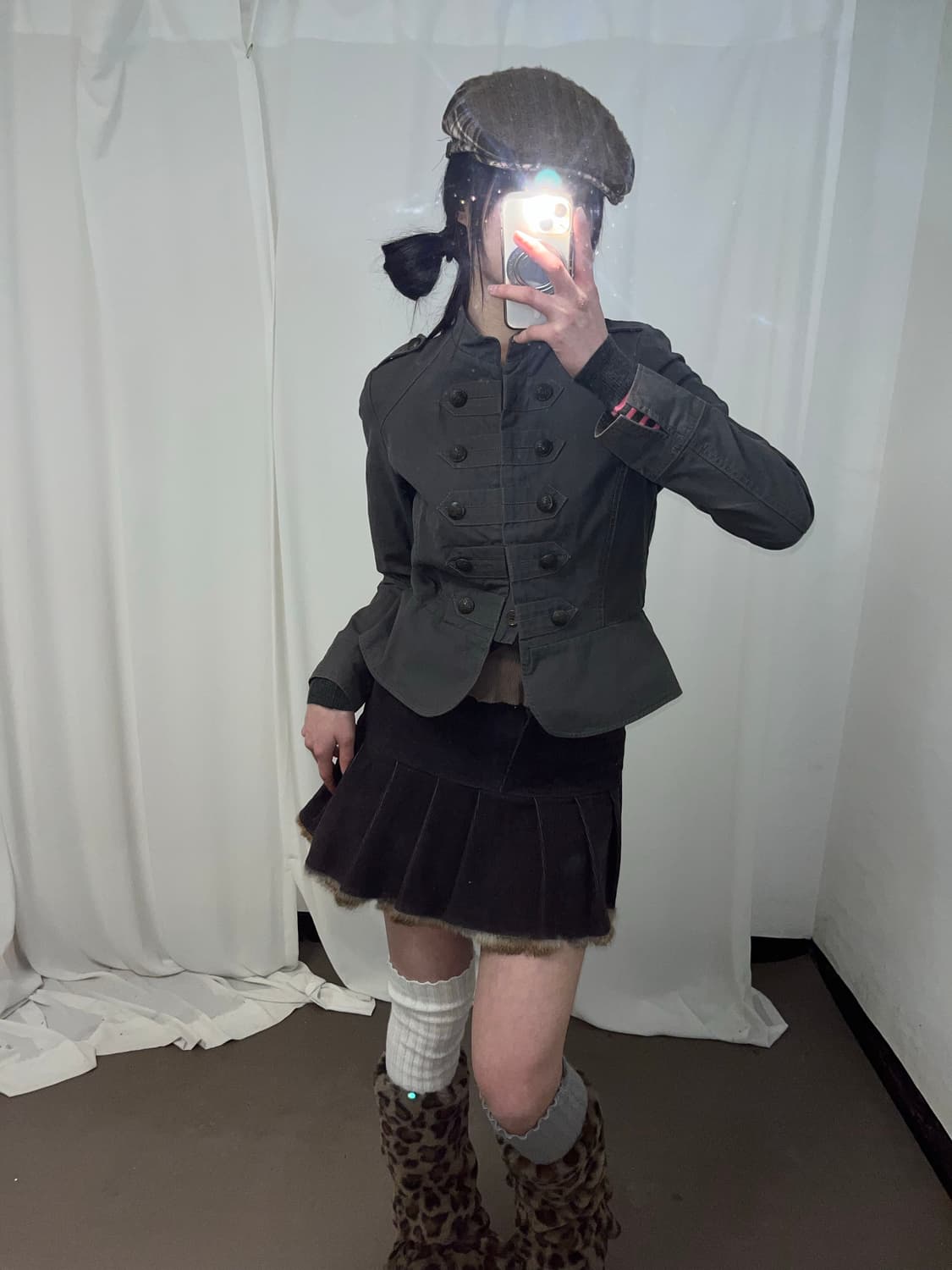 Betty boop 카키 그레이 나폴레옹 자켓 상품이미지6