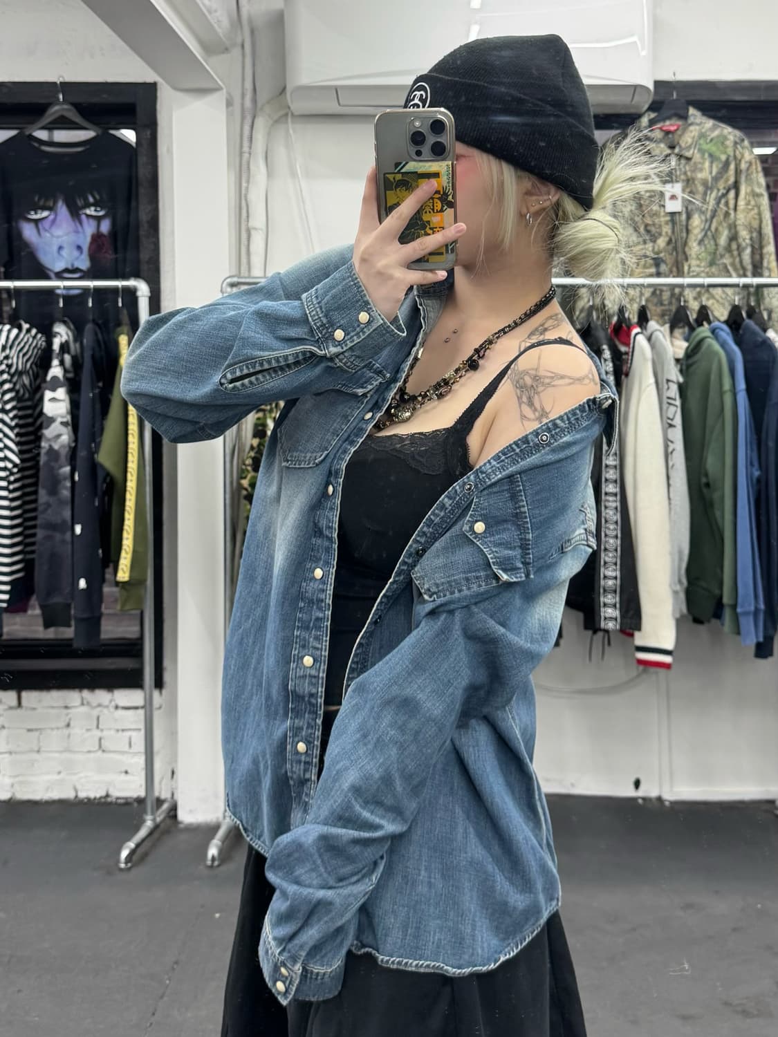 VTG 버튼 데님 셔츠 상품이미지3