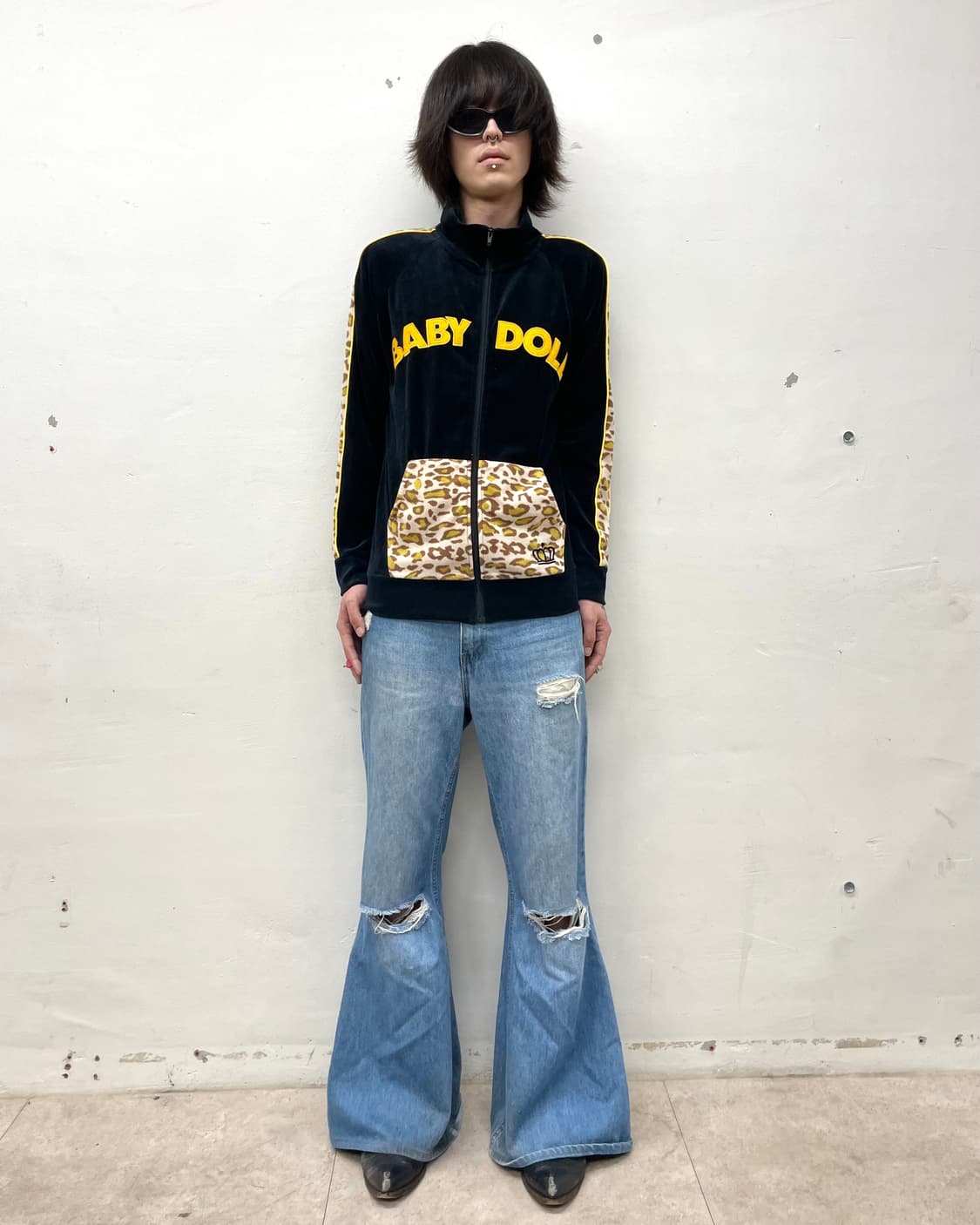 Baby doll leopard velvet track top 상품이미지5