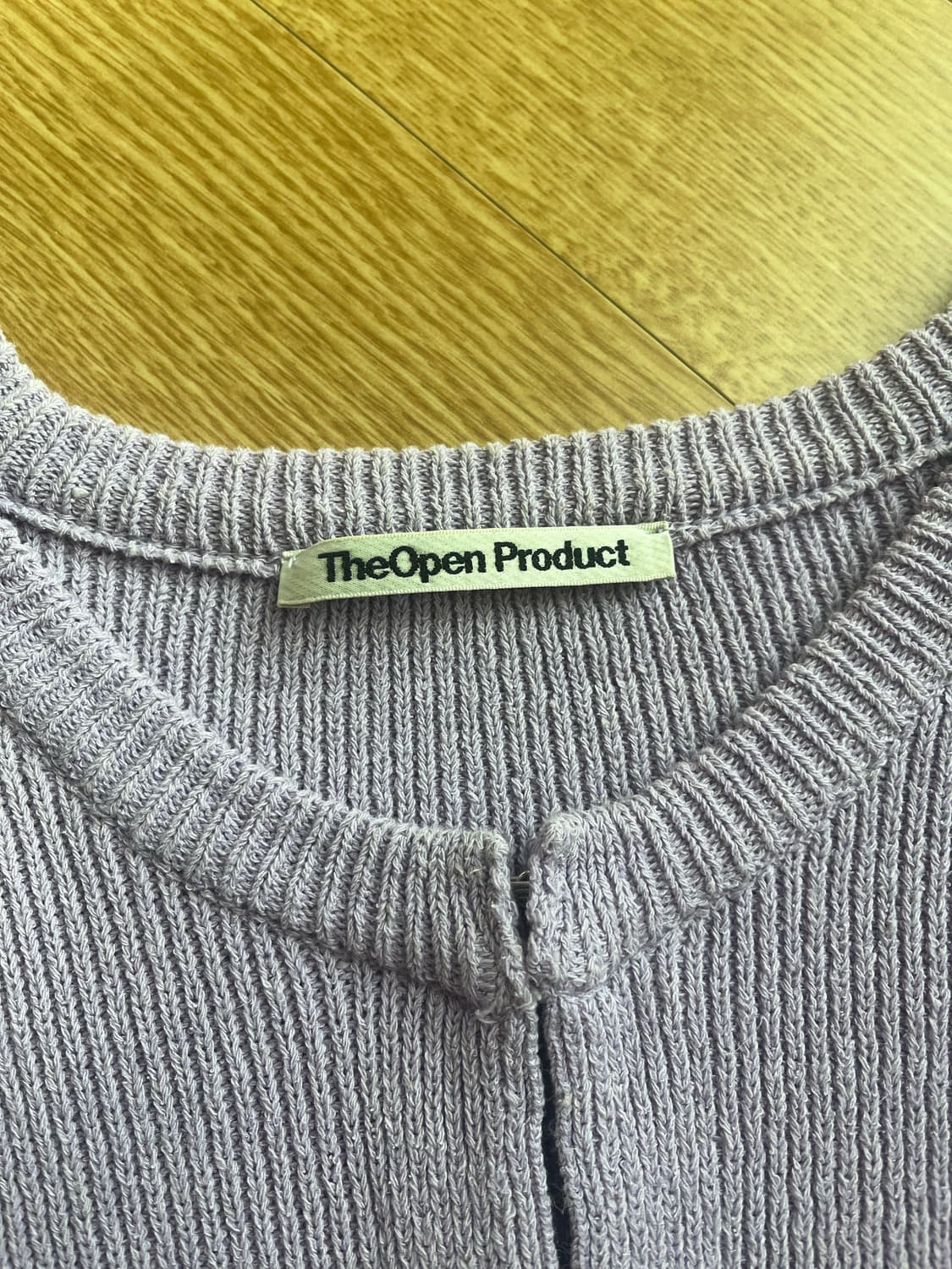 더오픈 프로덕트 컷아웃 니트 연보라 상품이미지2