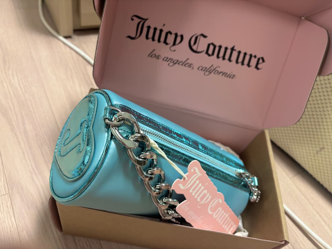 미사용) 쥬시꾸뛰르 y2k 스카이블루 숄더백 상품이미지3