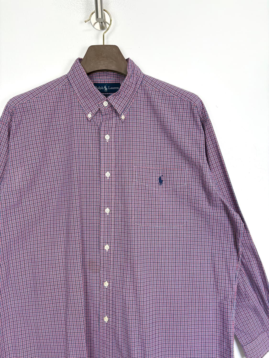  [3XL]POLO 퍼플 잔체크 긴팔 셔츠 상품이미지3