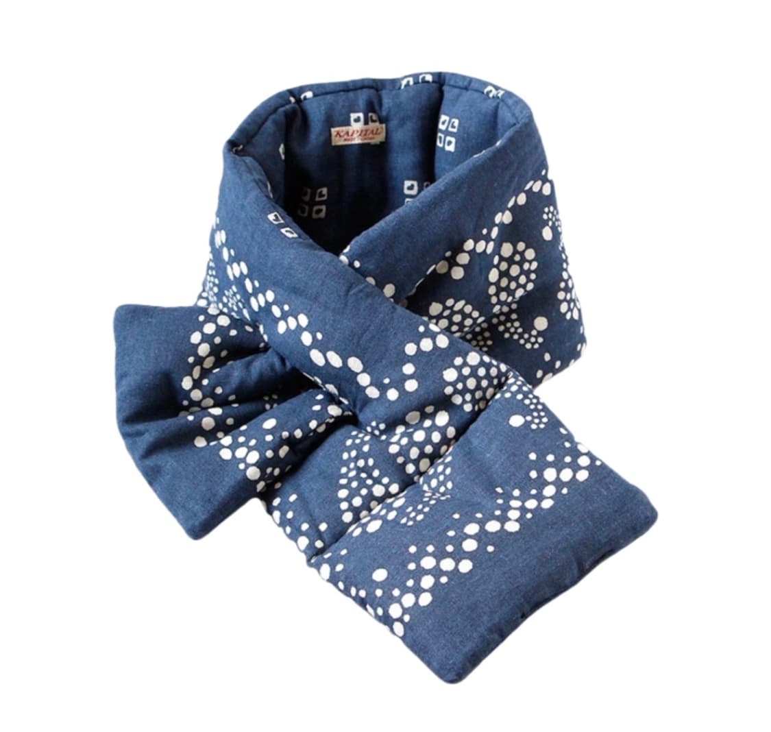 캐피탈 헴프 레이온 반다나 패턴 케사 머플러 네이비 상품이미지1