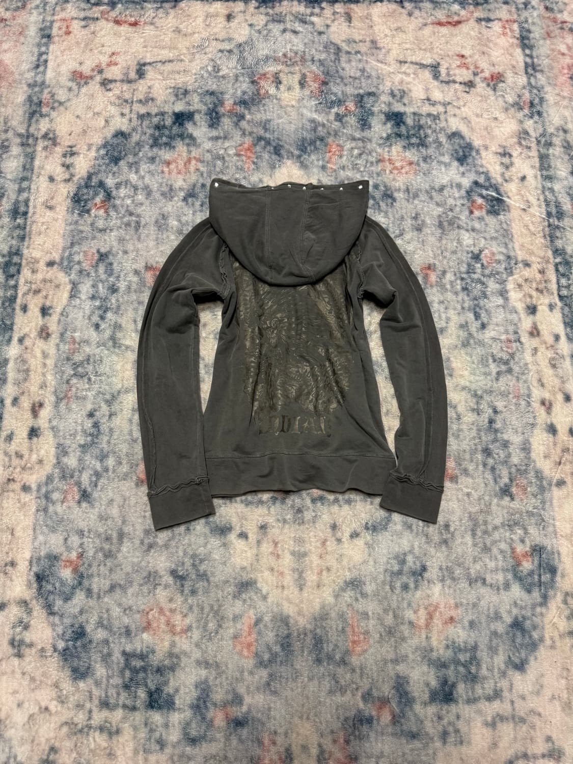 Casva 00s distressed stud grunge hoodie 상품이미지2
