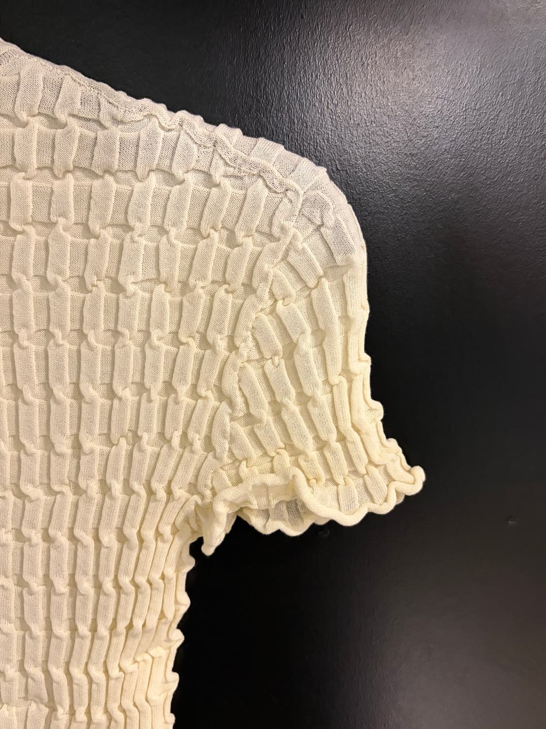 루스 반소매 립 스티치 니트 상품이미지3