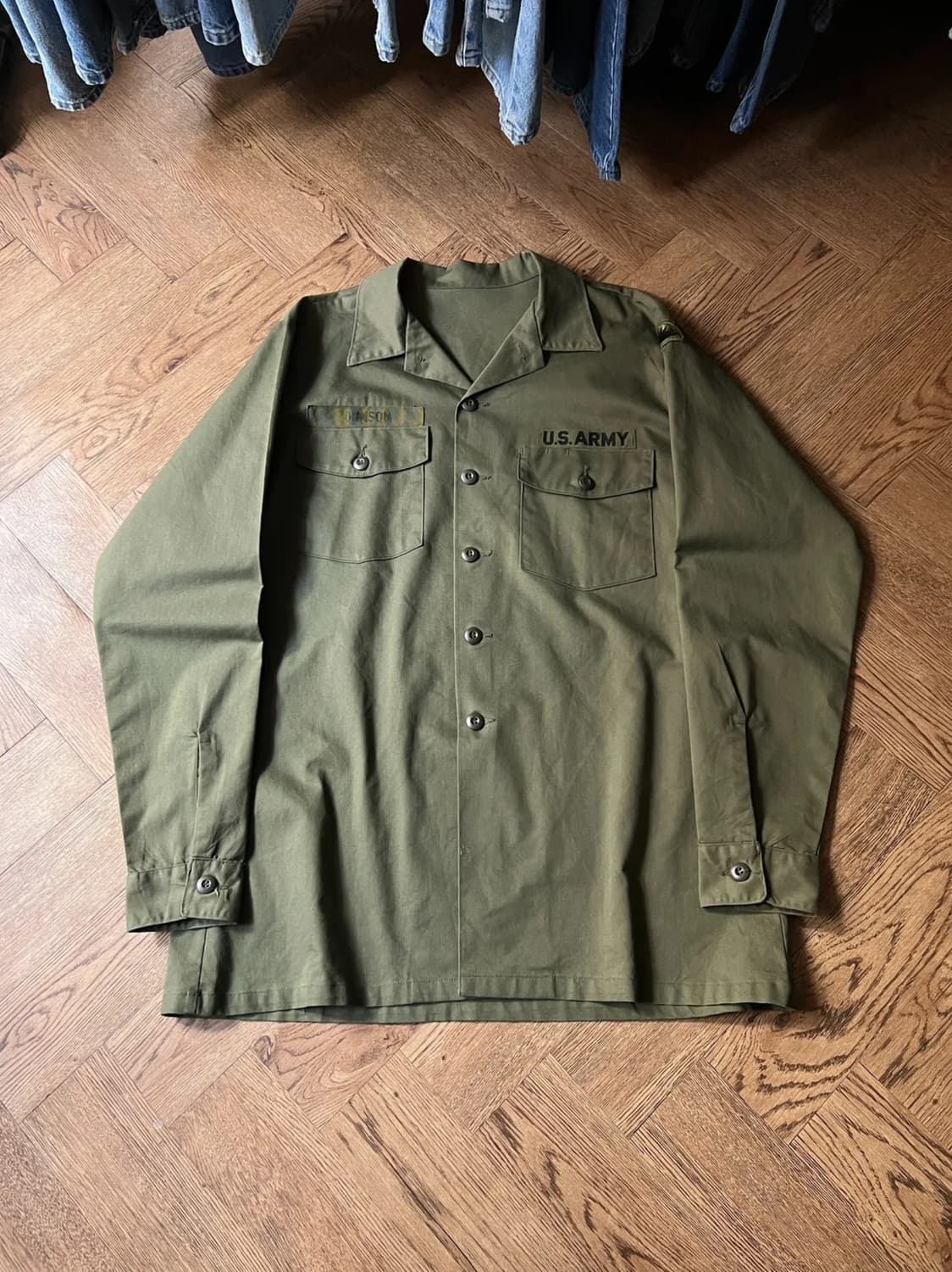 [XL]80's 오리지널 U.S ARMY OG-507 셔츠 상품이미지1