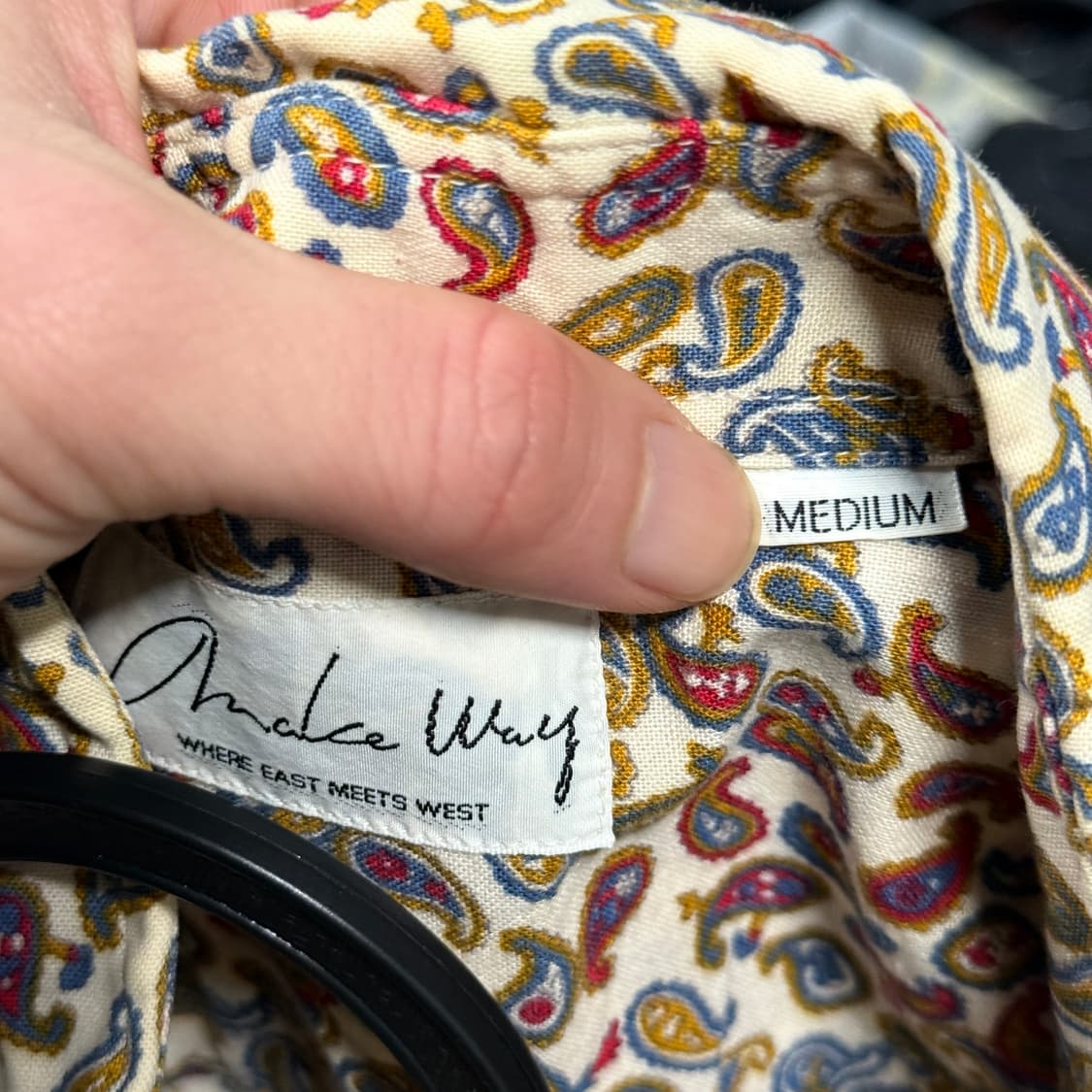 VTG 빈티지 페이즐리 풀 패턴 원 포켓 코튼 긴팔 셔츠 상품이미지5