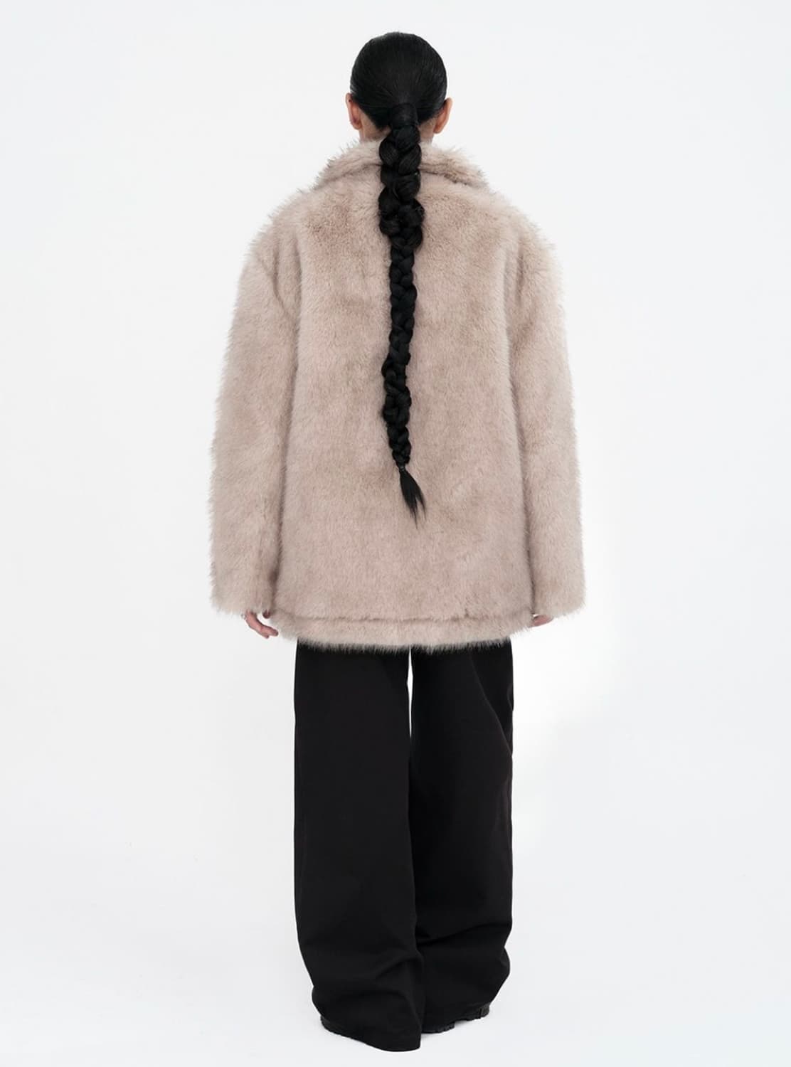 밀로우먼 버클 롱 헤어 퍼 자켓 상품이미지2