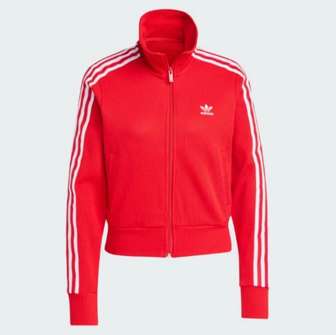 아디다스 니트 탑 레드 크롭 자켓 저지 상품이미지1