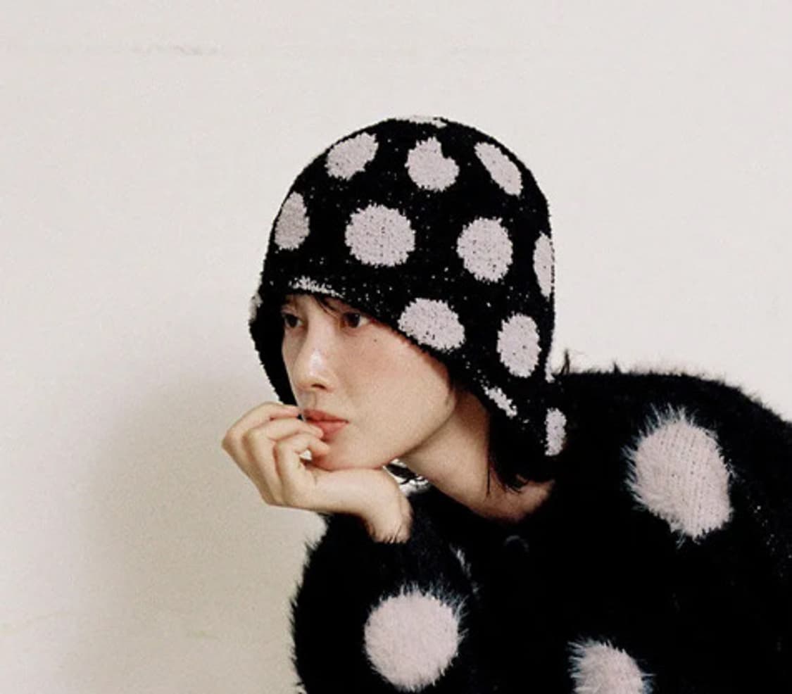 나이스고스트클럽 리버시블 도트 이어캡 비니 상품이미지4