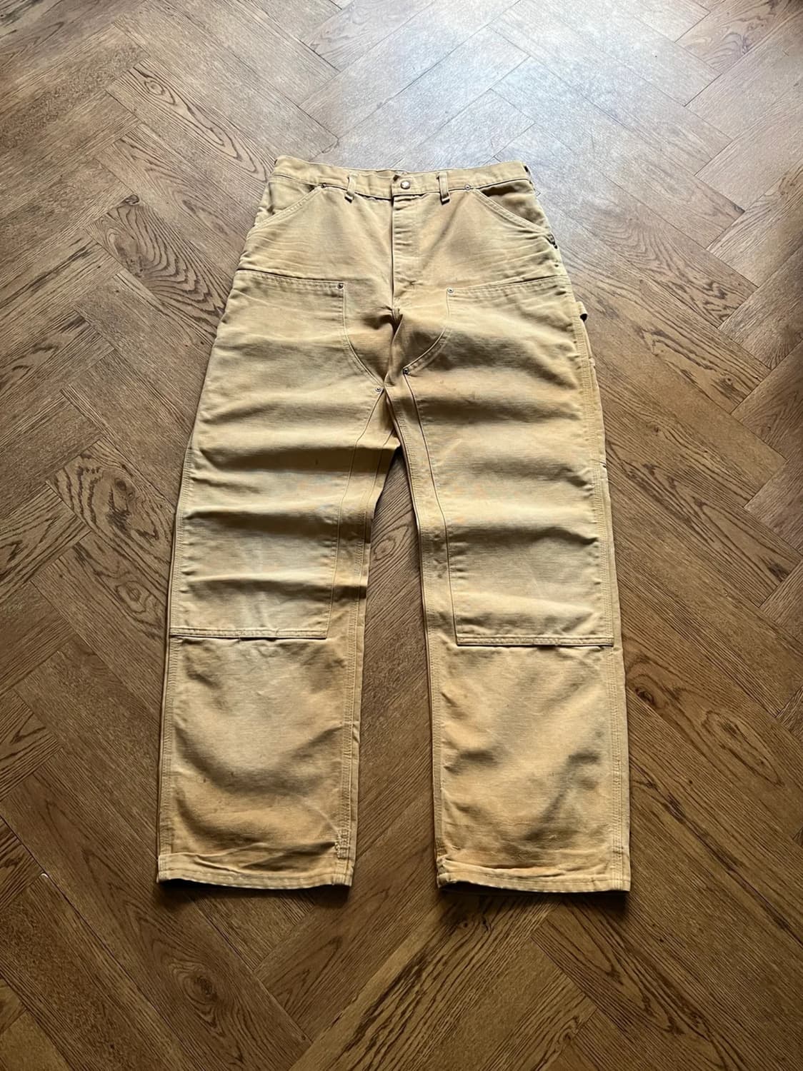 [32]90's 칼하트 유니온메이드 USA 빈티지 페이딩 더블니 워크팬츠 상품이미지1