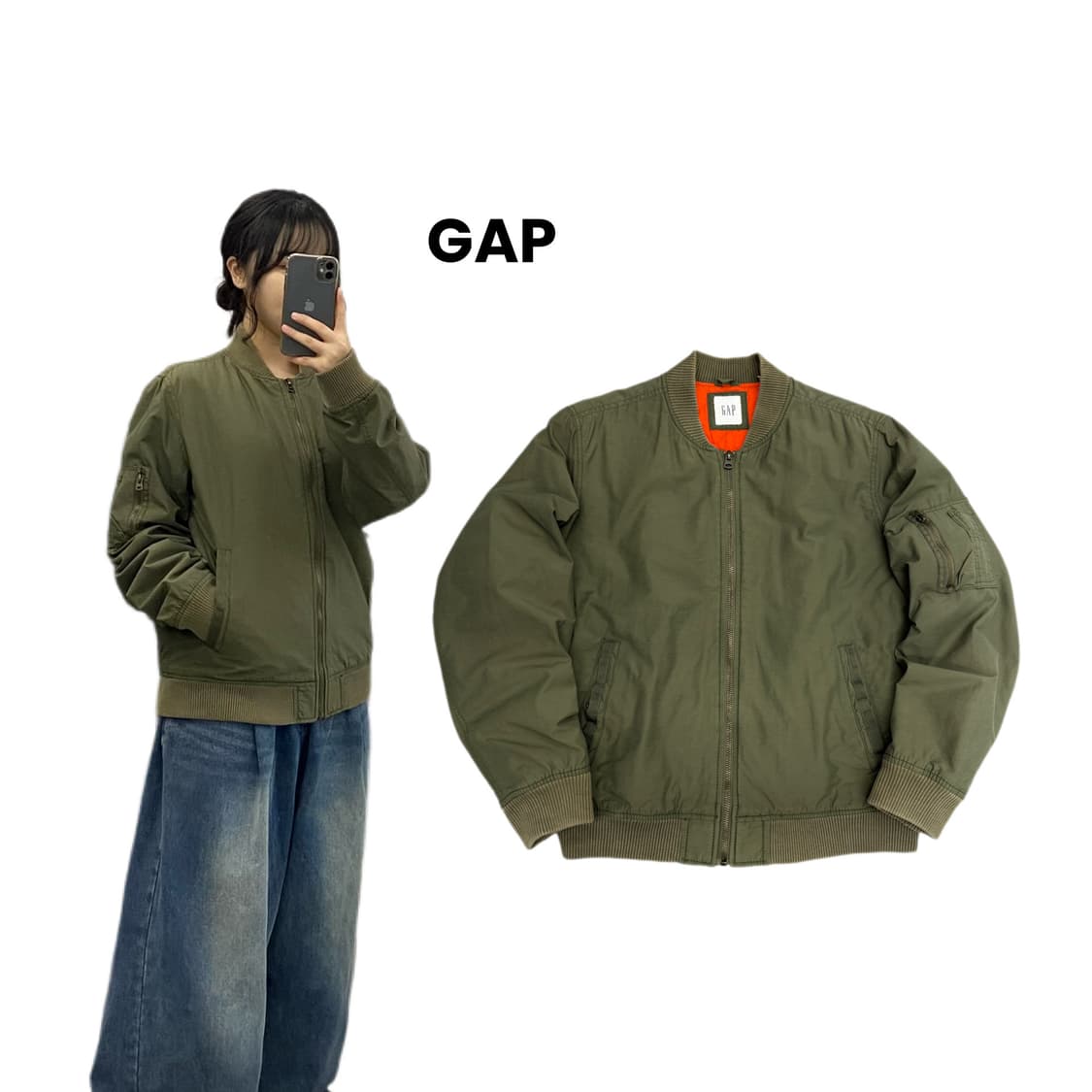 갭 MA-1 카키 항공 점퍼 자켓 상품이미지1