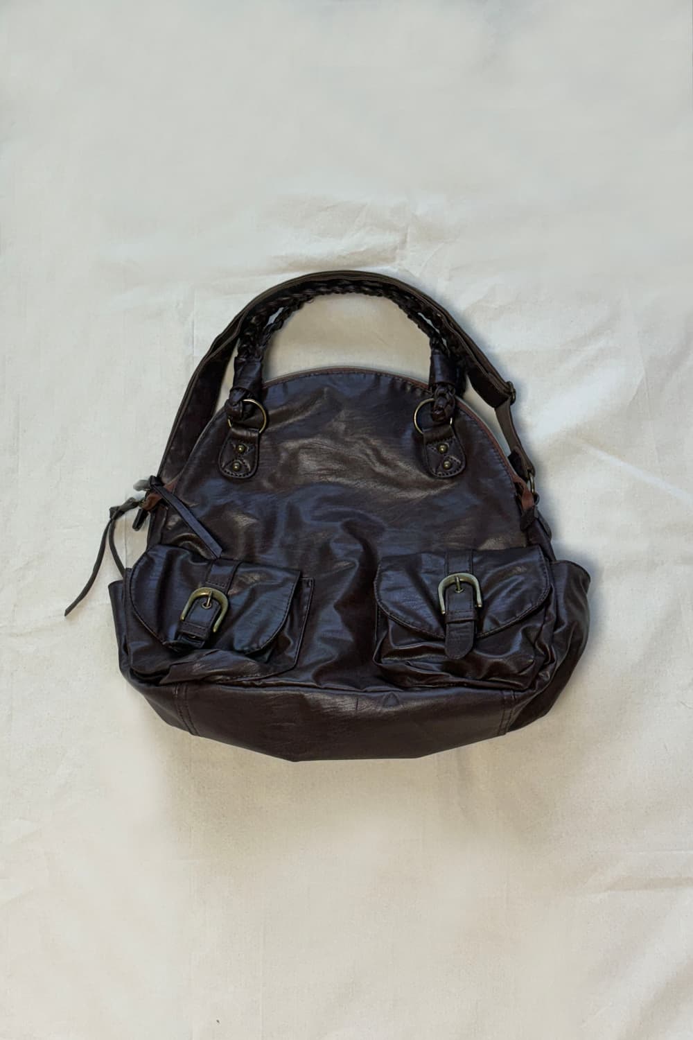 Multi-Pocket Leather Shoulder Bag 상품이미지3