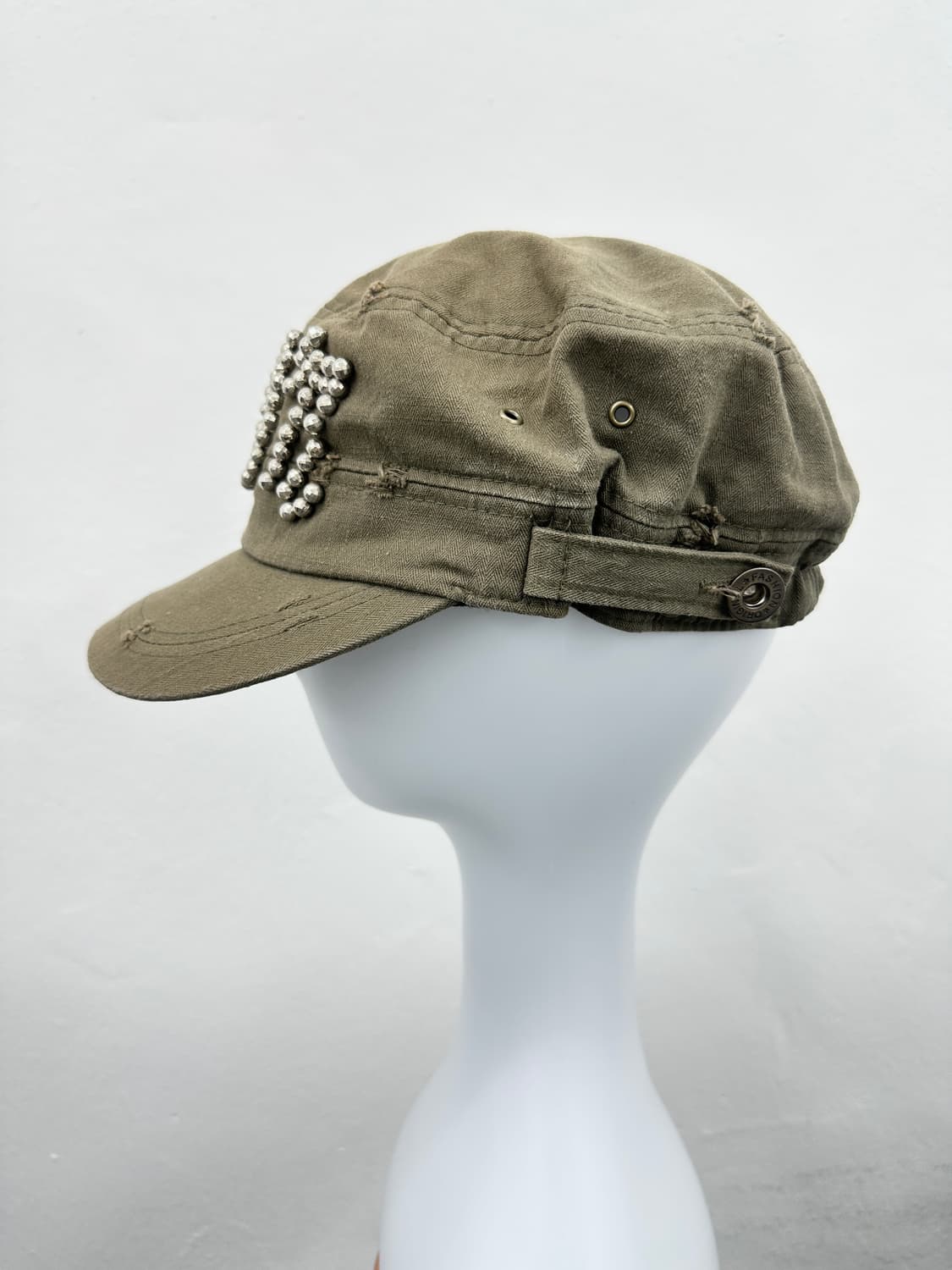 Vintage khaki cubic point cap  상품이미지5