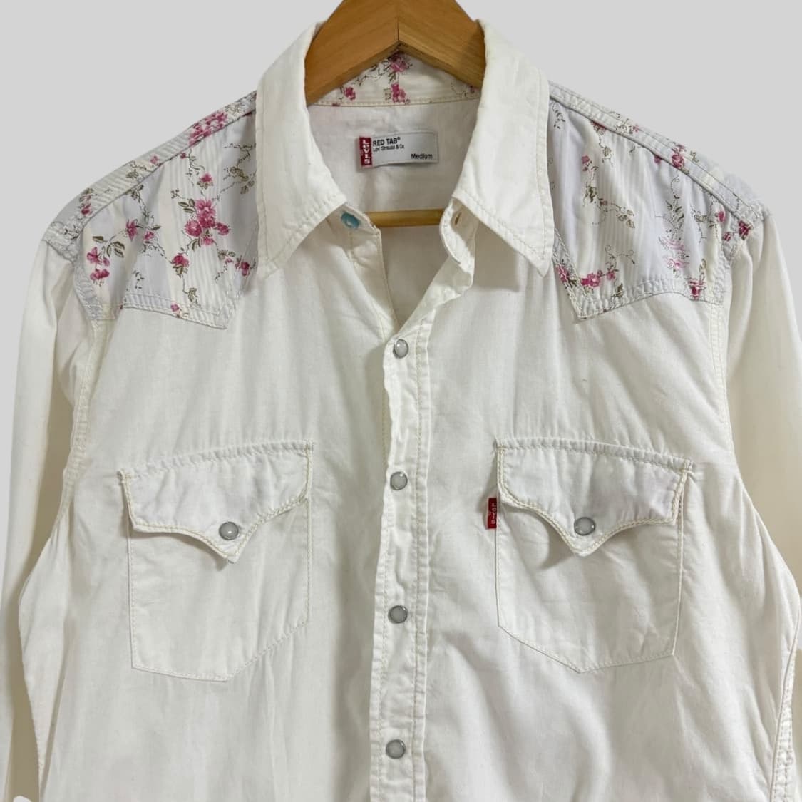 00s 리바이스 펄 스냅 플라워 패턴 웨스턴 셔츠 M 상품이미지1