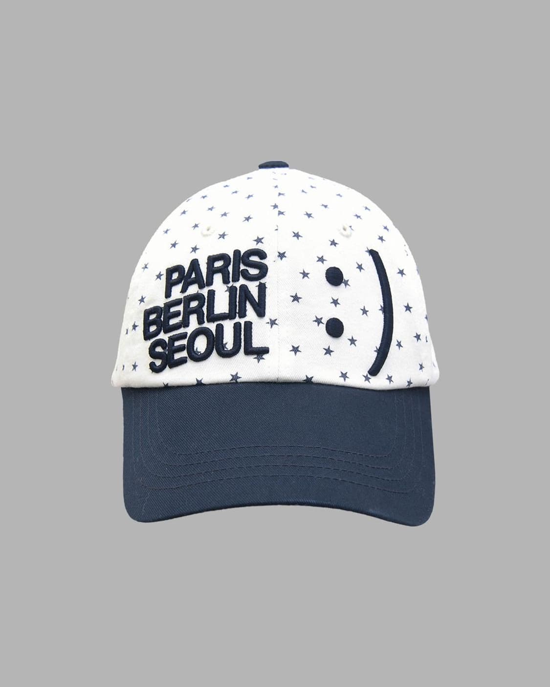 더뮤지엄비지터 스마일 볼캡 화이트 상품이미지1