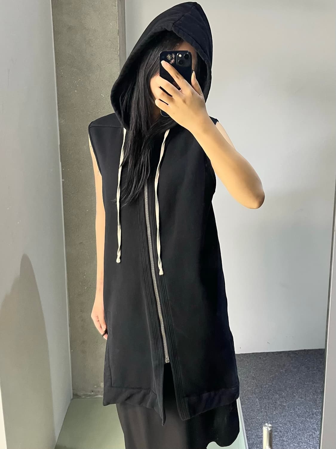 릭오웬스 다크쉐도우 슬리브리스 후디 상품이미지3