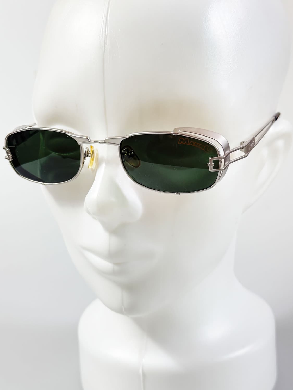 90s MANNU 실버 슬림 스퀘어 빈티지 선글라스 상품이미지8