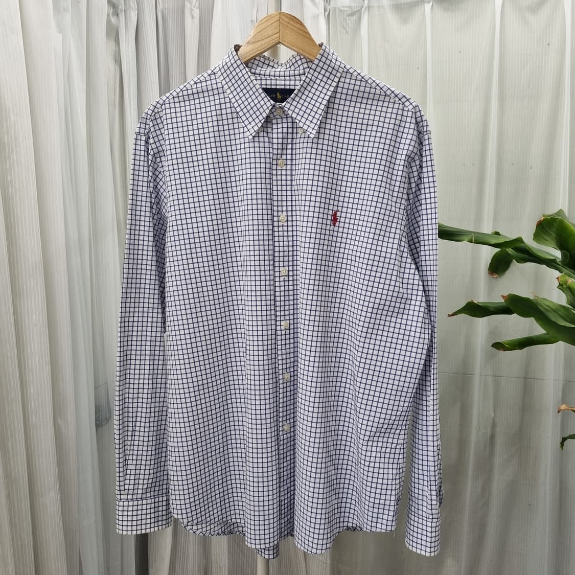 랄프로렌 슬림핏 블루 체크셔츠 1961 상품이미지1