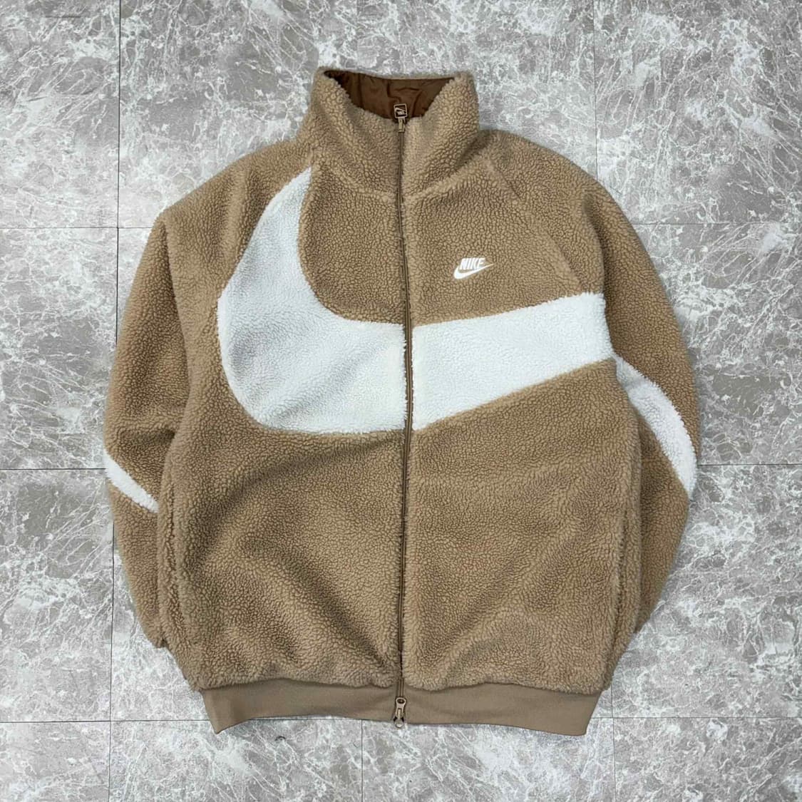 나이키 신형 빅스우시 베이지 핀터깔 플리스 자켓 풀집 후리스(L) 상품이미지3