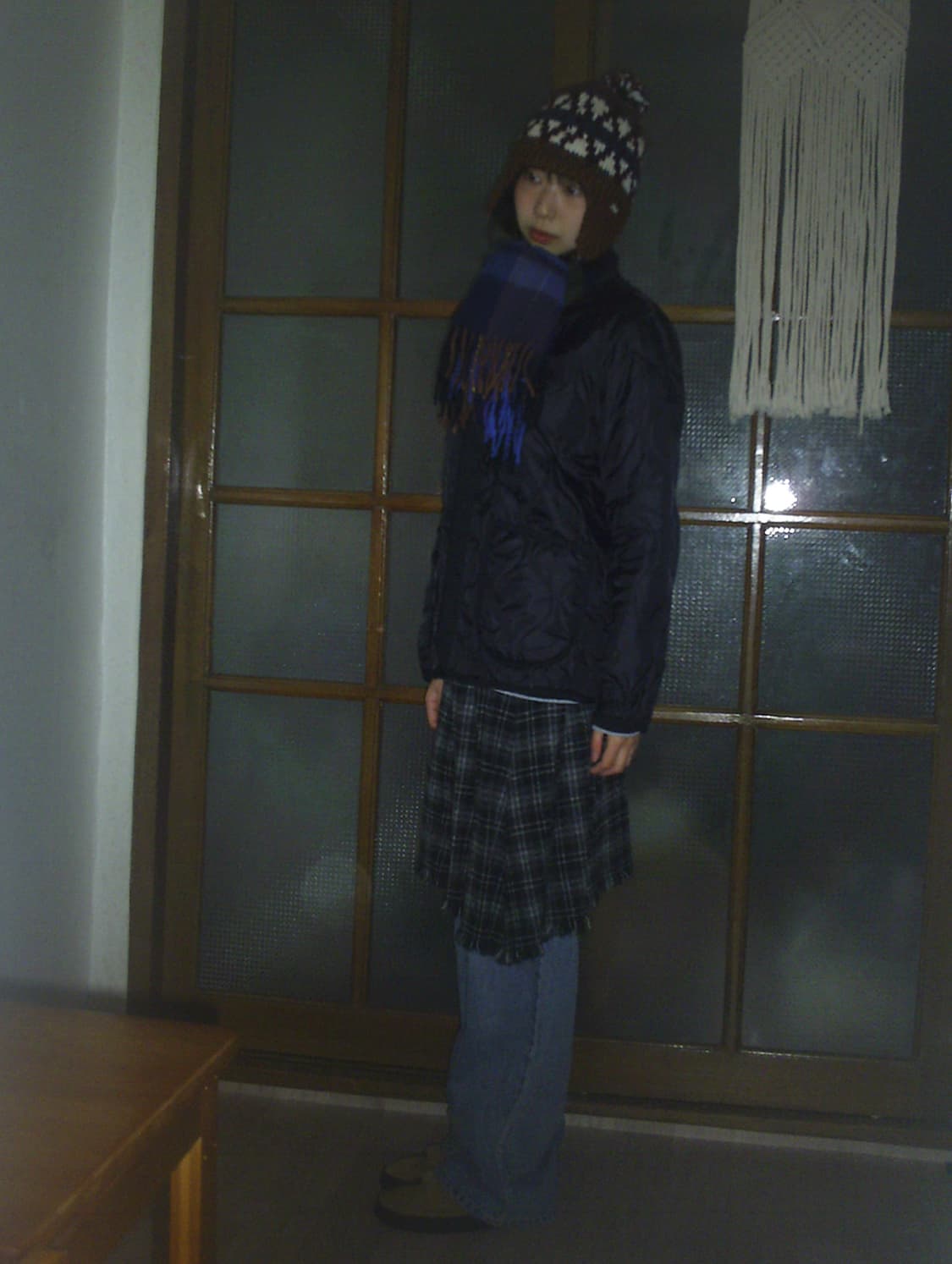 vintage check diagonal skirt 상품이미지3