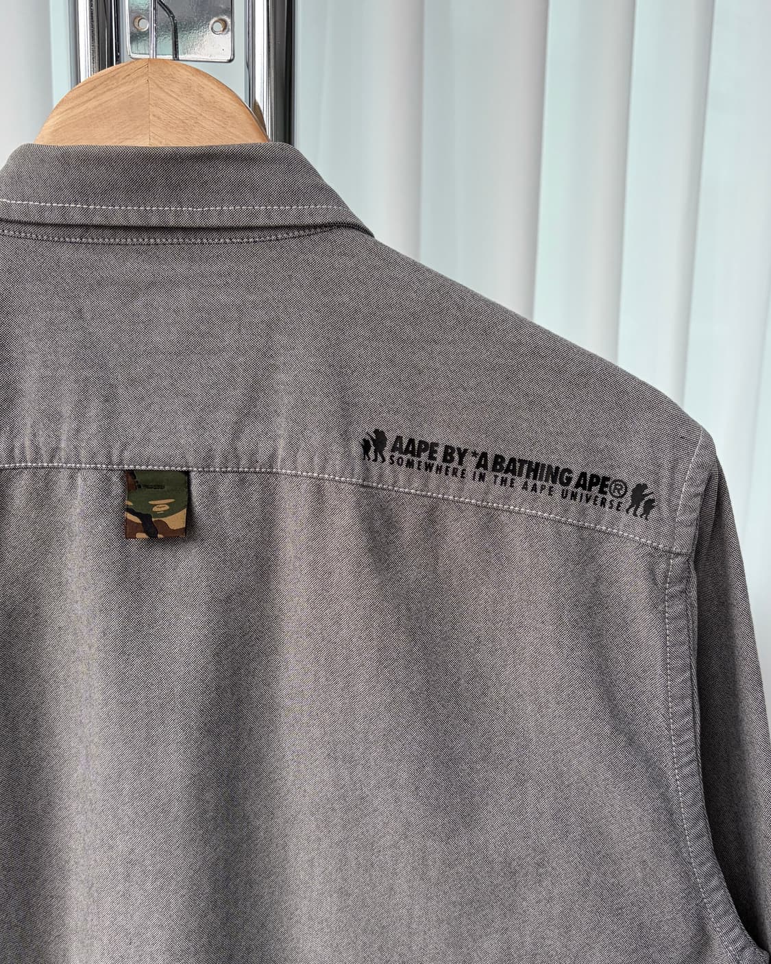 [L]베이프 에이프 AAPE 로고 옥스포드 셔츠 상품이미지8