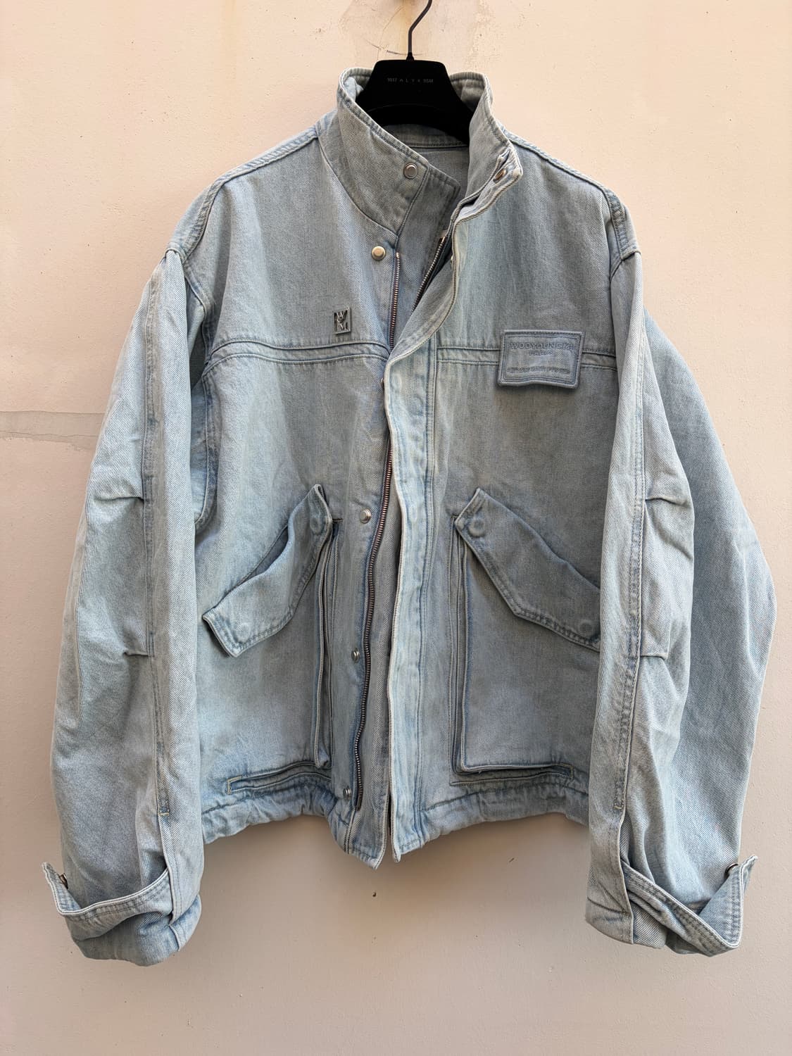 우영미 23ss 하이넥 연청 데님 자켓 블루종 MA-1 봄버  WOOYO 상품이미지1